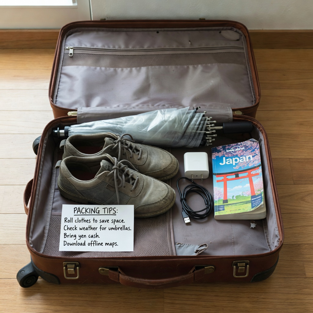 日本旅行のパッキング